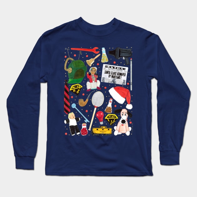 Santa Claus Conquers the Martians Long Sleeve T-Shirt by TheStuffOfHorrorMovies